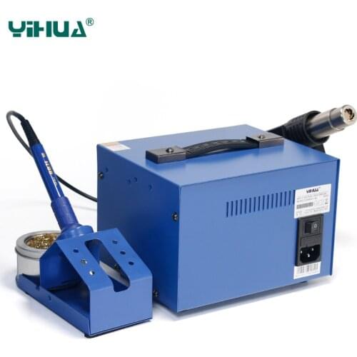 YIHUA 992D Hot Air Soldering Station Holder Soldering Iron Station Set Ferroalloy Iron SMD Blue for Soldering Free Shipping