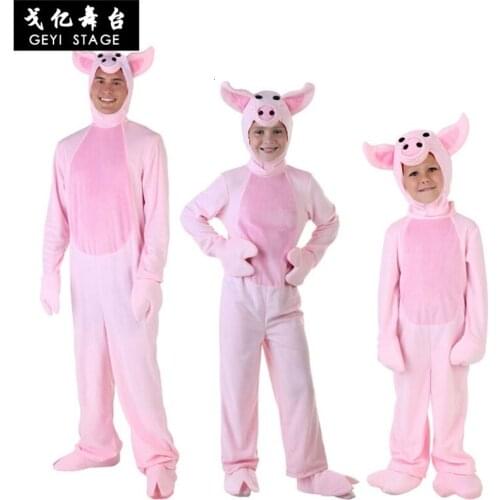 Pig pyjamas adult female overalls animal pink kigurumi cosplay dress warm flannel soft sleepwear cartoon girls carnival party