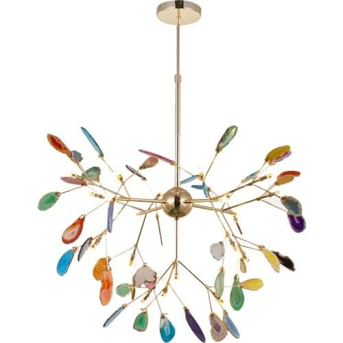 Post-Modern Firefly Agate Living Room Chandelier Nordic Creative Personality Aisle Porch Restaurant Color Crystal Chandelier