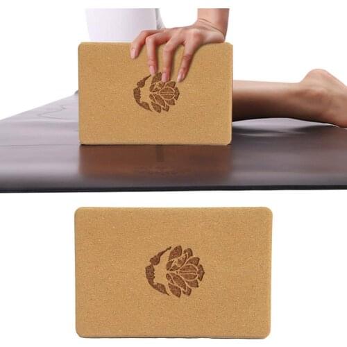 Cork Yoga Brick Natural Secure Non-slip High Density Yoga Brick Sport Home Gym Exercise Wood Yoga Brick