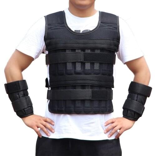 Empty Vest 15/35/50kg Tactical Loading Weighted Vest Weight Bearing Adjustment Vest For Running Vest Training Workout Fitness