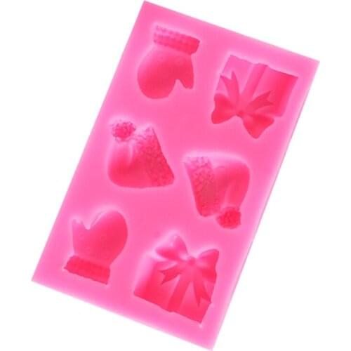 94PF Silicone Material Christmas Present Boxes Shaped Design Fondants Moulds DIY Cake Baking Accessories for Home Kitchen Use