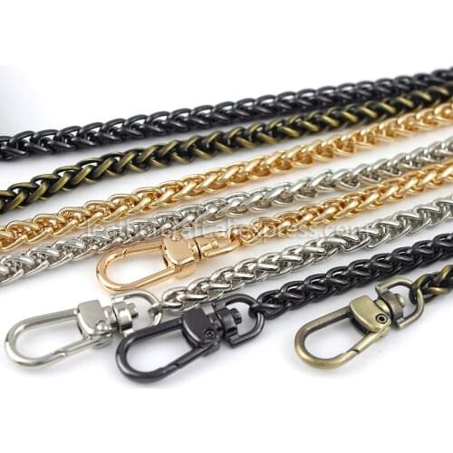 120cm Replacemen Metal twist chain with hook for shoulder bag purse handle strap chain crossbody belt accessories hardware