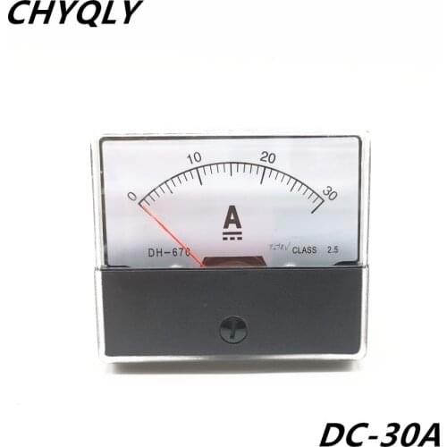 Pointer Analog Amp Panel Meter Current Ammeter DC 0-30A 30A free shipping