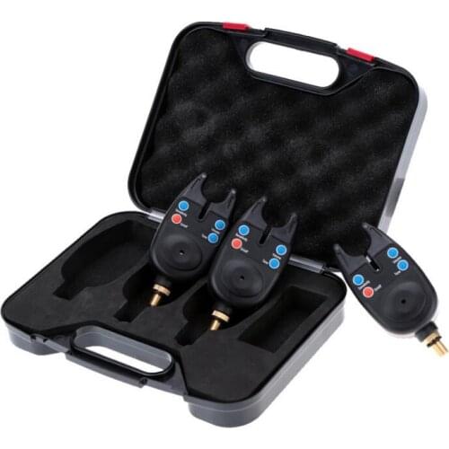 Telescopic fishing rod support head with electric alarm when fish drag the line or come back Nb 8 batteryi