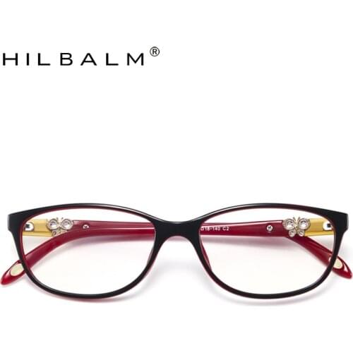 Hilbalm Stylish reading glasses women anti blue ray ultralight presbyopia glasses magnifying glass for female diopter + 1.0 1.5