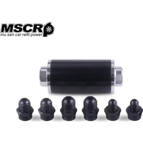 58MM Universal Fuel filter with 2pcs AN6/AN8/AN10 adaptor fittings with 100micron steel element
