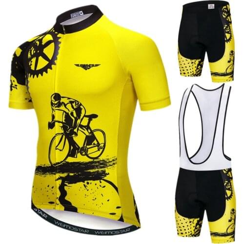 Weimostar 2021 Pro Team Cycling Jersey Set Men Mountain Bike Clothing Summer MTB Bicycle Wear Clothes Anti-UV Cycling Clothing