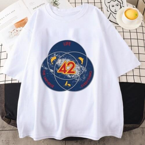 42 The Answer To Life The Universe and Everything Summer TShirt Women Tops Tees Fashion Funny T-Shirt Hip Hop Streetwear