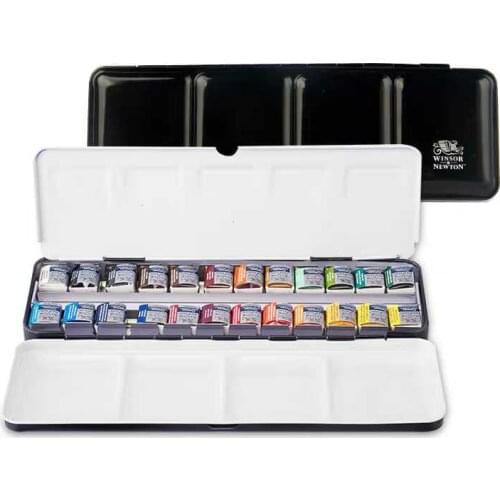 Winsor Newton Cotman Professional Watercolor Solid Pigment 12/24 Colors Tin Box Set Artist Level Watercolor