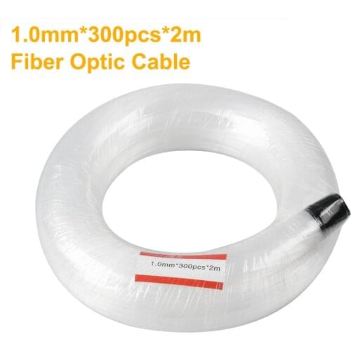 1.0mm*300PCS*2M Fiber Optic Cable For LED Engine Machine DIY Starry Sky Effect Decorative Home Bedroom