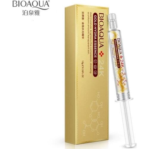2019 Mizon Bioaqua Brand 24k Gold Hyaluronic Acid Liquid Skin Care Moisturizing Anti Wrinkle Aging Collagen Essence Cream 10ml