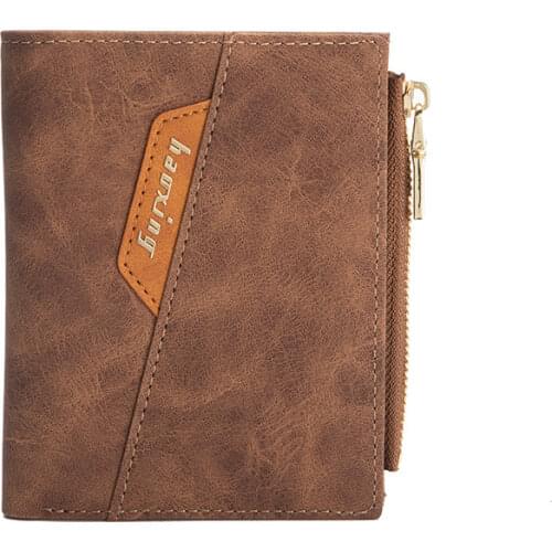 2020 New Leather Zipper Short Mens Wallet with Coin Pocket Clutch Purse Bag for Male Money Wallet Vintage Card Holder
