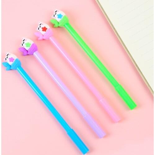 40PCS Korean Creative New Cartoon Student Mermaid Neutral Pen Creative Cute Fun Fishtail Signature Pen Cute Stationery