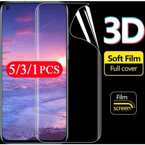 5/3/1Pcs 3D soft full cover for huawei nova 3 3i 3e 4 4e 5 5i 5T 5Z 6 se 7 7i pro hydrogel film phone screen protector Not Glass
