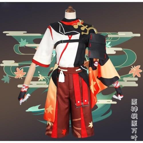 Anime Genshin Impact Kiryu Kazuha Game Suit Uniform Cosplay Costume Halloween Carnival Party Outfit For Men 2021 NEW