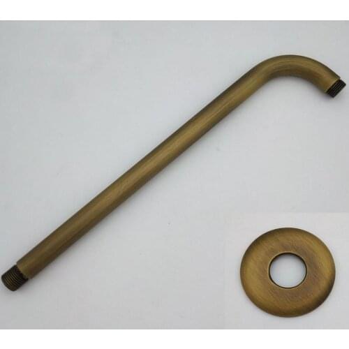 Antique Brass Wall Shower Head Extension Pipe - 12" Long Shower Arm Arm Bathroom Accessories Khh104