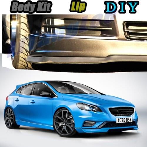 Car Bumper Lip Front Spoiler Skirt Deflector For Volvo V40 P1 2012~2019 Tune Car Modified Body Kit VIP Hella Flush Lips