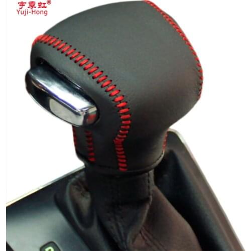 Yuji-Hong Car Gear Covers for Skoda Octavia 2010-2013 Automatic Shift Collars Genuine Leather Hand-stitched Car Styling