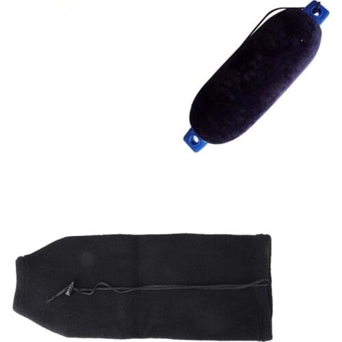 Black Velvet Boat Inflatable Fender Cover For Center Rope Tube Style for 280mm x 780mm /10 inches x 30 inches (G4) boat Fenders