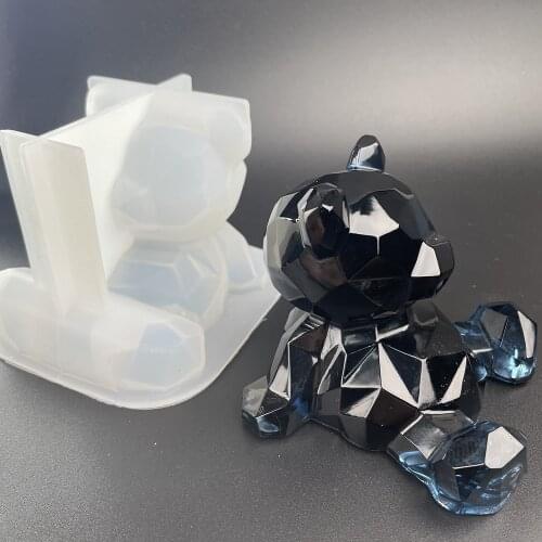 DIY Crystal Geometric Bear Epoxy Mold For Phone Decoration Cartoon Little Rilakkuma Silicone Mold