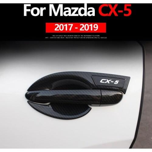 For MAZDA CX-5 CX5 CX 5 2017 2018 2019 2020 Carbon fiber Car Door Handle Catch Cover Bowl Protection Trim Sticker Auto Accessory