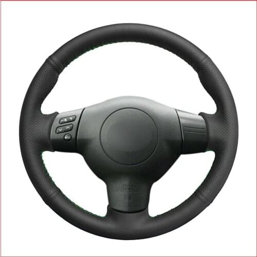Black PU Artificial Leather Car Steering Wheel Cover for Toyota Corolla 2004-2006 Caldina 2002-2007 RAV4 (US) 2004 2005 Scion tC