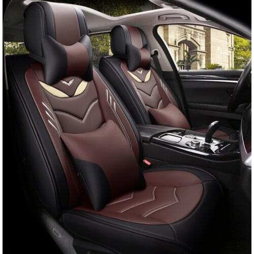 Leather car seat cover 5-seat model available Luxury high-quality car seat cushion Set 5 colors
