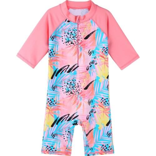 BAOHULU Beautiful Fashion Girls 3-10Years Swimwear Long and Short Sleeve Print Pattern Bathing Suit UV-Protection Beachwear