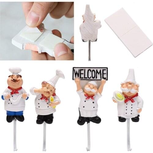 Creative Kitchen chef Cartoon Storage Rack Hooks Wall Hanger Kitchen Hooks for Utensils