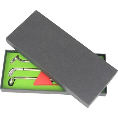 Golf Fans Gift Ballpoint Pen Set with Putting Green Mini Golf Training Scene