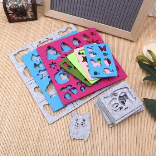 M6CE Colorful Felt Needle Felting Molds DIY Felt Template Stencil Applique Handcraft