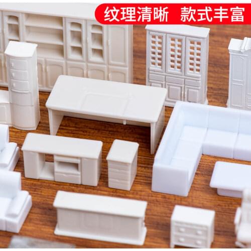 DIY 1:50 scale Miniature Sofa Chair Table Cabinet Shelf Cupboard Model Dollhouse Furniture Decor DIY Toys