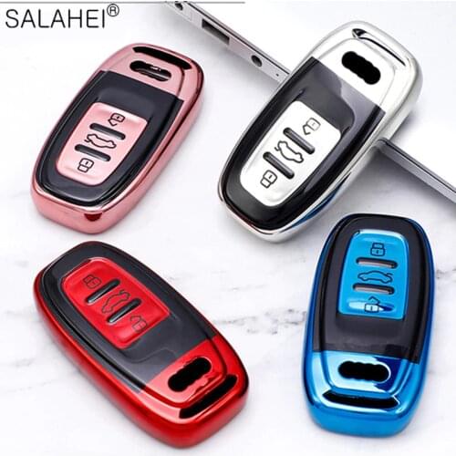 Fashion New Soft TPU Smart Car Key Protection Case For Audi A6L A4L Q5 A3 A4 B6 B7 B8 Auto Styling Full Cover Shell Accessories