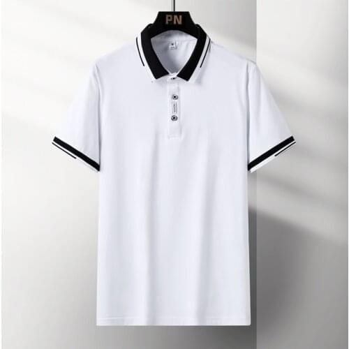 2021 New Brand Polo Shirt Men Tops Summer Short Sleeve Fashion Clothing Cotton Mans Stripe Tee Shirt M-4XL Mens Clothing