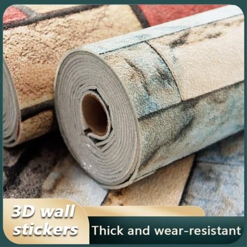 3D Wallpaper Wall Decoration Self-Adhesive Wallpaper Brick 3D Wall Stickers Waterproof Bathroom Roof Living Room Bedroom Decora