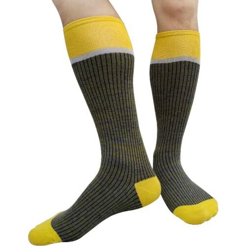 Winter Autumn Mens Socks Long Stripes Fashion Business Exotic Formal Wear Knee High Cotton Male Stockings