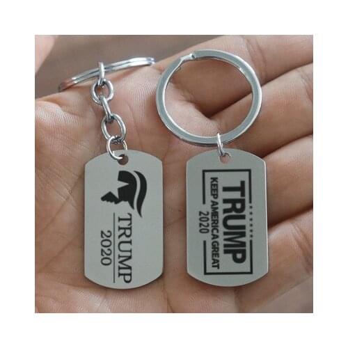 New Trump Keep America Great 2020 Key chains Trendy Stainless Steel Trump 2020 Keychain Keyrings