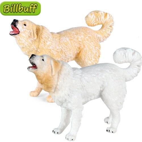 DIY Simulation Poultry Animal Plastic Action Model White Pet Dog Figures Collection Educational Toys for Children Ornaments Gift