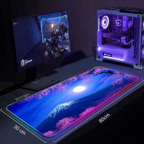 Customized DIY RGB Mouse Pad Mount Fuji Mouse Pad Gamer Carpet Mouse Pad Large Rgb XL Gaming Keyboard Mousepad Backlit Desk Mat