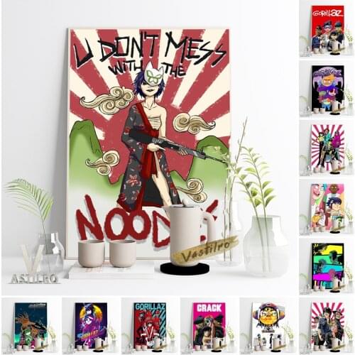 Gorillaz Virtual Band Retro Poster Cartoon Character Art Prints Canvas Painting Modern Style Wall Picture Living Room Home Decor