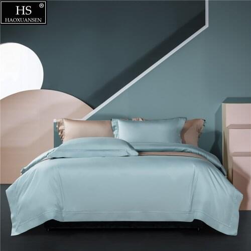 Light Green Pure Color Nordic Style Simple Fashion 4Pieces Bedding Sets Cotton Fabric Quilt Duvet Cover Bedsheet Pillowcase Gift