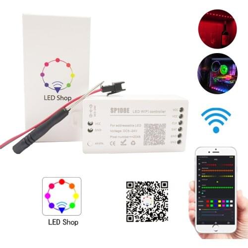 WS2812B SP108E Led WiFi Controller Led Strip Smart Phone APP Control SK6812 RGB/RGBW APA102 WS2811 Pixels Tape Light DC5V-24V