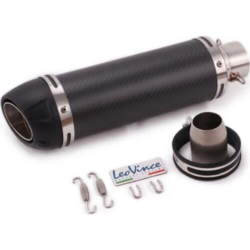 Universal motorcycle carbon fiber exhaust muffler leovince exhaust with DB killer escape moto for Z800 Z900 MT07 ER6N R25 R3 R6