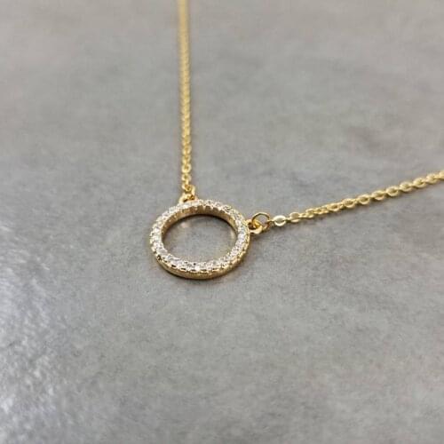 Fashion Round Rhinestone Choker Shiny Crystal Circle Gold Chain Necklaces Pendants For Women Bohemian Jewelry Best Friend Gifts