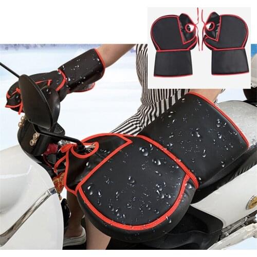Windproof moto handle bar gloves keep warm scooter hand winter ATV fur handguard waterproof plush motorcycle hanldebar gloves