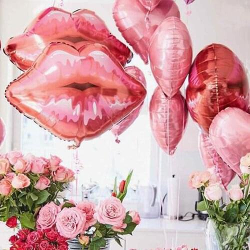50pcs Red Lips Foil Balloons Love Air Globos Pink Balloon for Valentines Day Kiss Me Balloon Wedding Decoration Gift