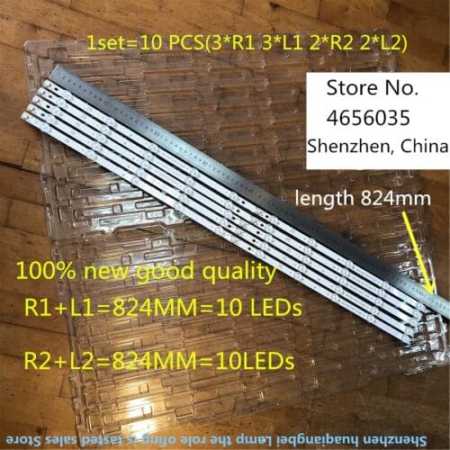 10 PCS/set LED backlight strip for LG 42LA620S LC420DUE(SF)(U1) 6916L-1318A 6916L-1319A 6916L-1320A 6916L-1321A R1+L1=824MM