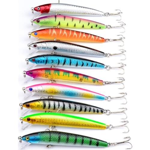 20pcs 2 Mixed Models Fishing Lures Set Minnow Fishing Hard Baits Bass Crankbait Sharp Hooks Tackle Pencil Lure
