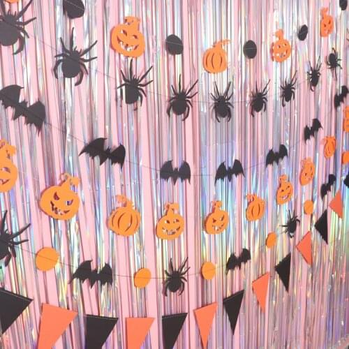 2021 Pumpkin Bat Spider Halloween Pull Flag Pull Flower Pennant Flag Ornaments Halloween Supplies Horror Festival